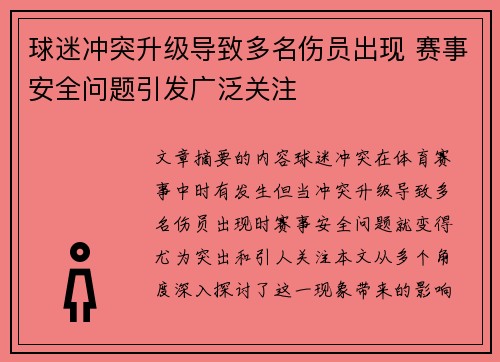 球迷冲突升级导致多名伤员出现 赛事安全问题引发广泛关注